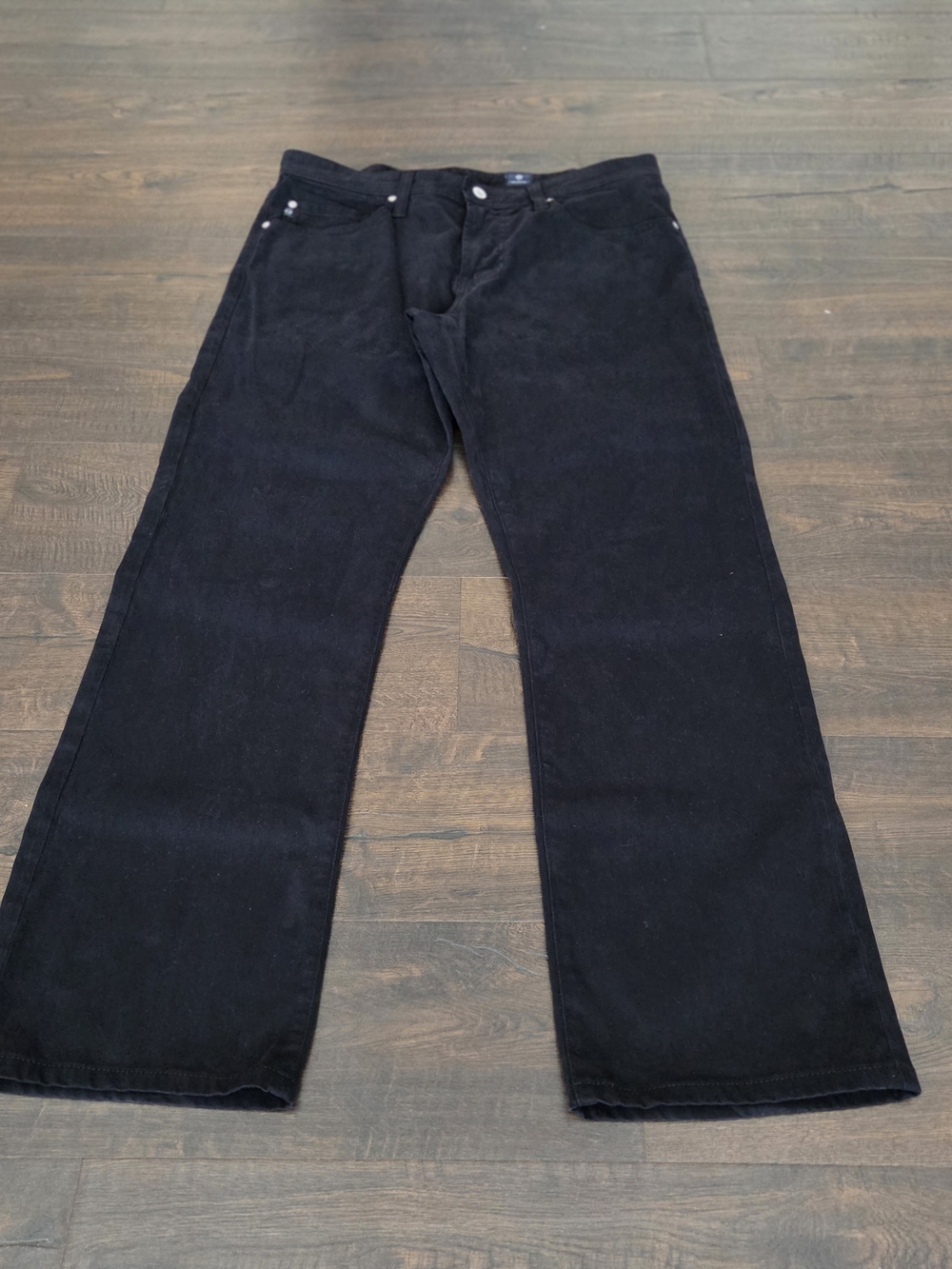 Adriano Goldschmied Black Protegé Straight-Leg Pants 33x34